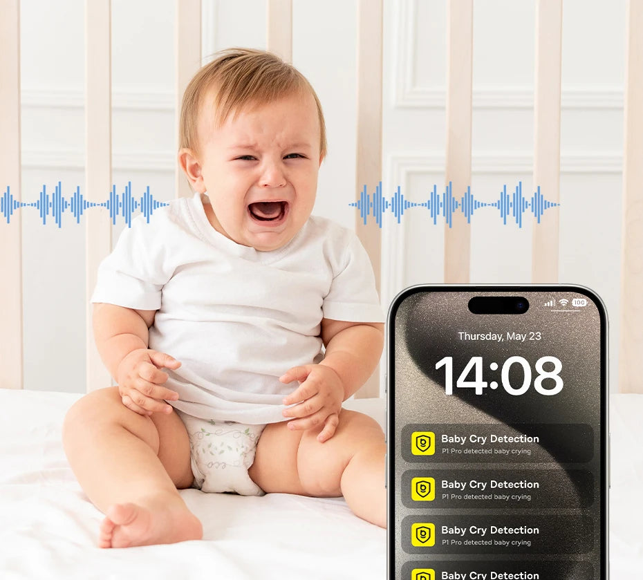 Câmera Baseus P1 Pro 5MP 3K WiFi Dual Band 2.4G/5G 360° com IA Quádrupla