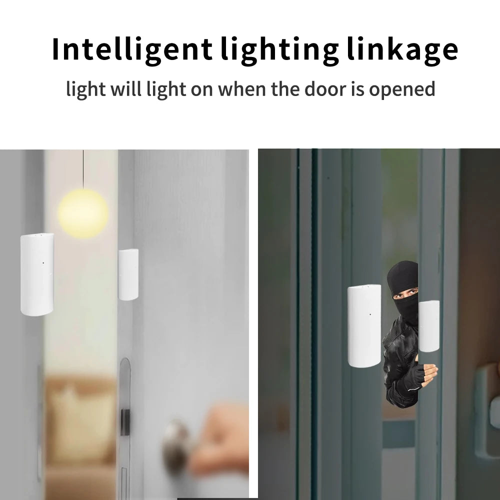 Tuya wifi inteligente porta e janela sensor detector de contato sem fio para automação residencial e sistema segurança sensor porta