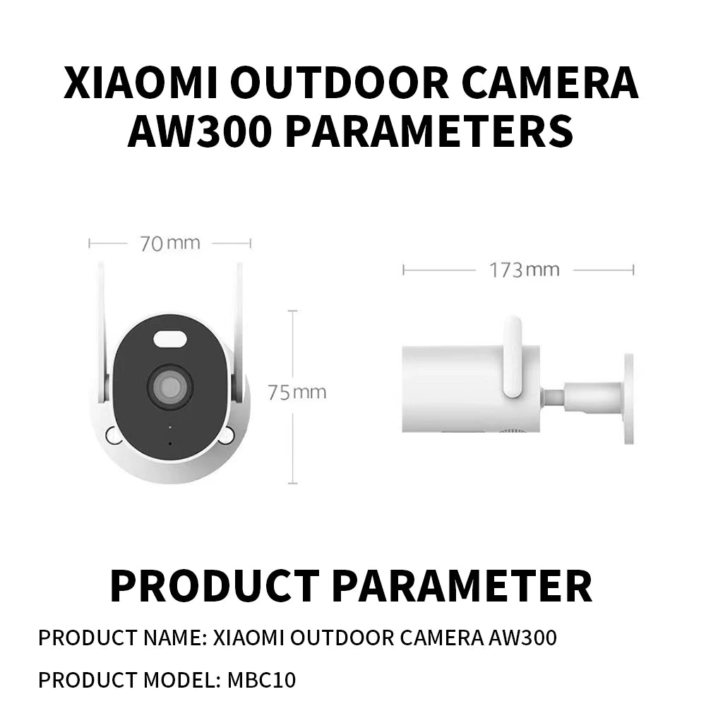 Câmera de Segurança Xiaomi Mijia AW300 2K IP66 com Visão Noturna Colorida Full Color e WiFi - App Mi Home