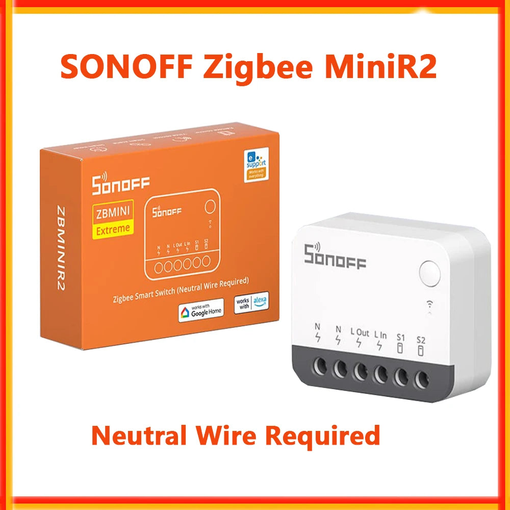 Interruptor Inteligente Zigbee SONOFF ZBMINI R2 Extreme Relé Controle Externo eWeLink SONOFF