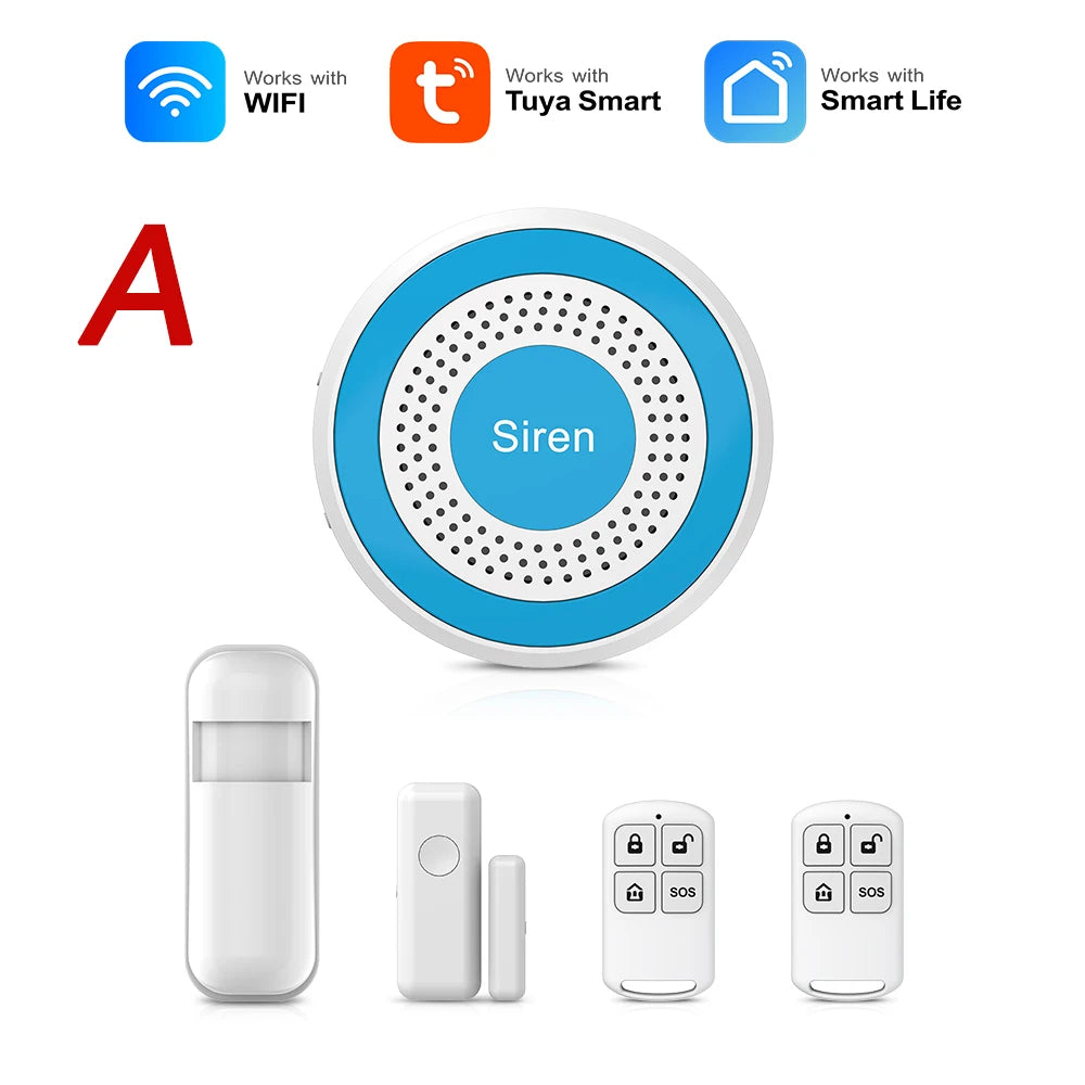 Tuya wifi sistema de alarme casa inteligente casa diy tuya sistema alarme porta sem fio sensor janela trabalho com alexa