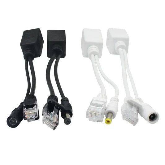 Kit POE Passivo Injetor + Splitter 12V para Câmera IP - Energia e Dados em Um Cabo - 1/5/10 Pares
