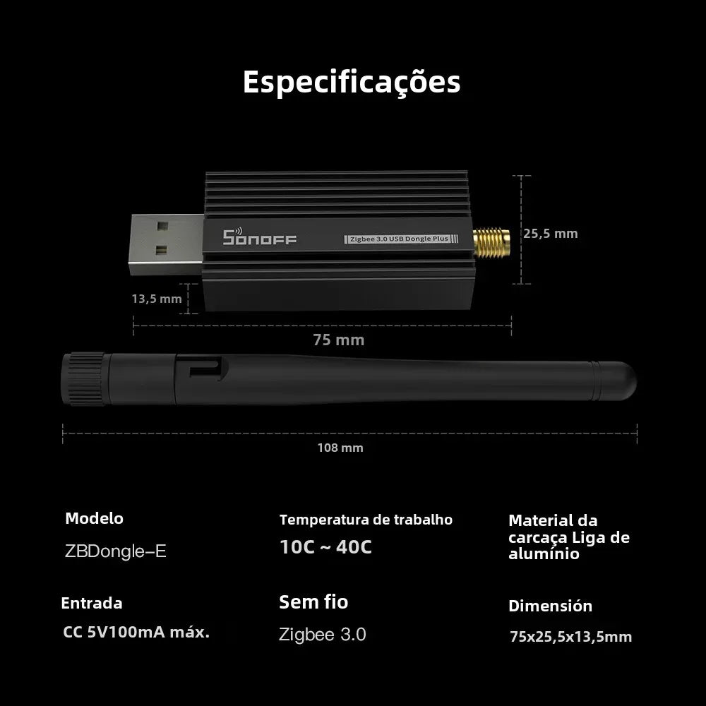 Gateway Zigbee 3.0 USB Dongle Plus Universal Home Assistant Zigbee2MQTT SONOFF Dongle-E