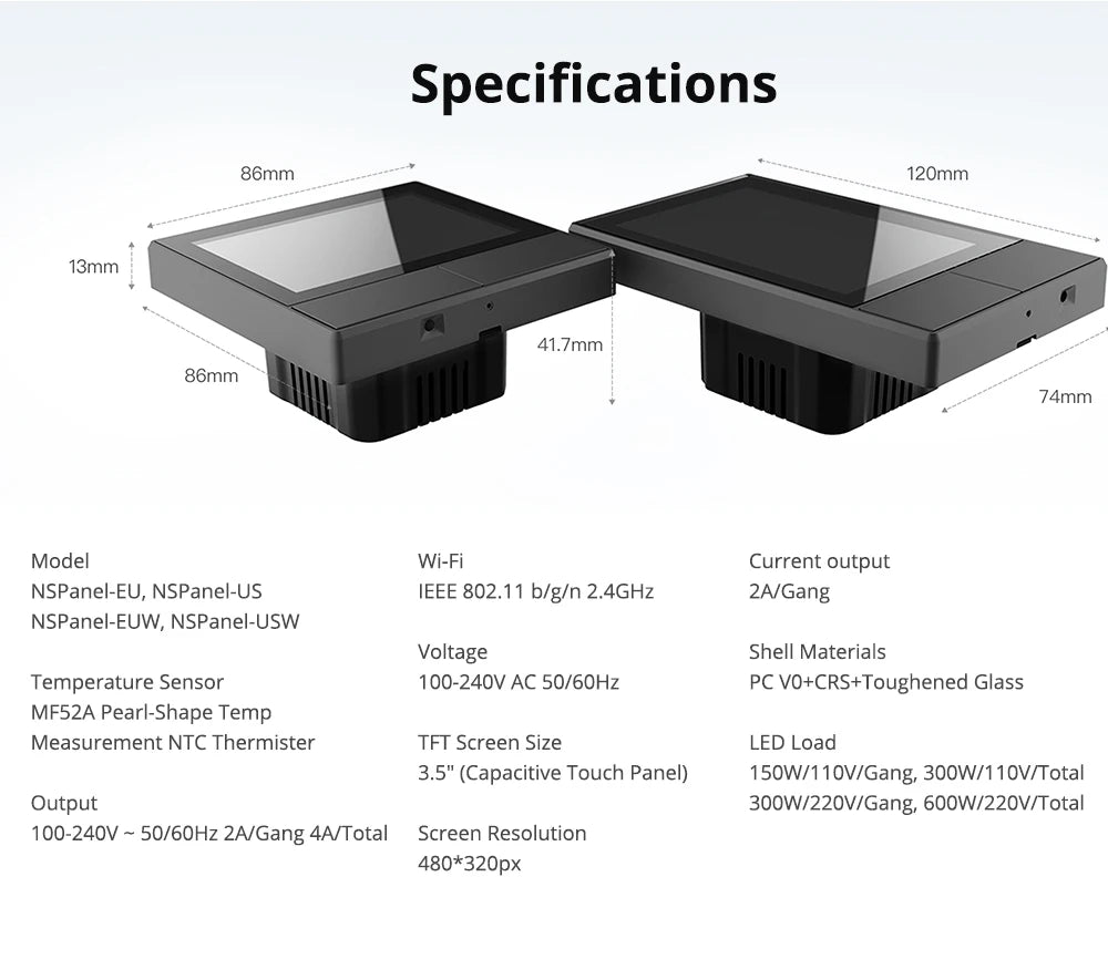 SONOFF NSPanel – Painel Touchscreen 3,5" WiFi com Controle de Cenas, Termostato e Display Meteorológico