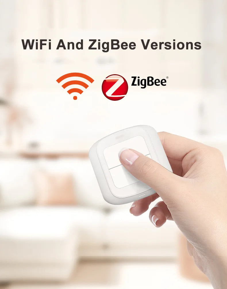 Tuya zigbee wifi interruptor inteligente botão de pressão 2gang 4 cena interruptor cenário sem fio casa inteligente automação controle remoto residencial