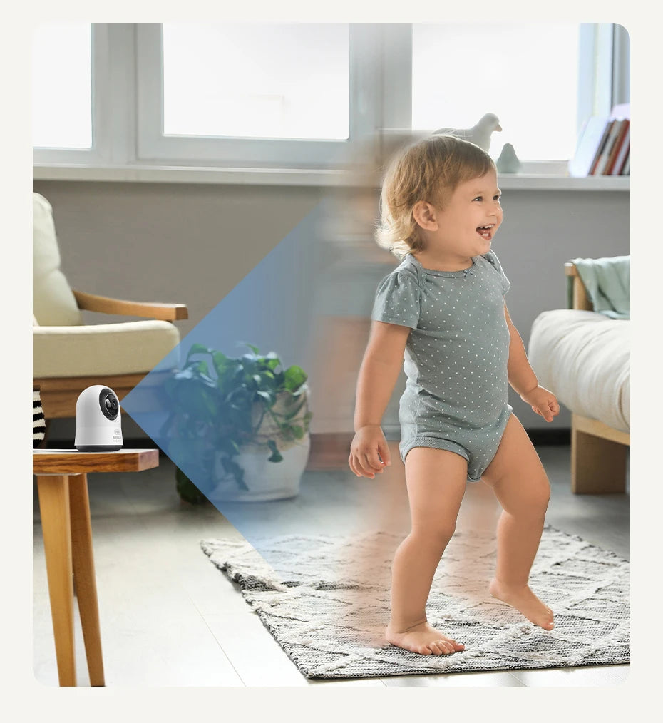 Câmera Baseus P1 Pro 5MP 3K WiFi Dual Band 2.4G/5G 360° com IA Quádrupla