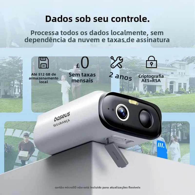 Câmera Baseus S1 Lite 2K 4MP Solar Dupla Lente 135° POE IP67 WiFi