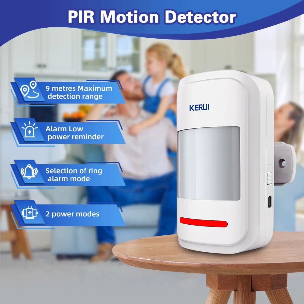 Sensor de Movimento PIR KERUI HW19 com Alarme Sonoro Timbre e Controle Remoto SOS para Idosos - KERUI