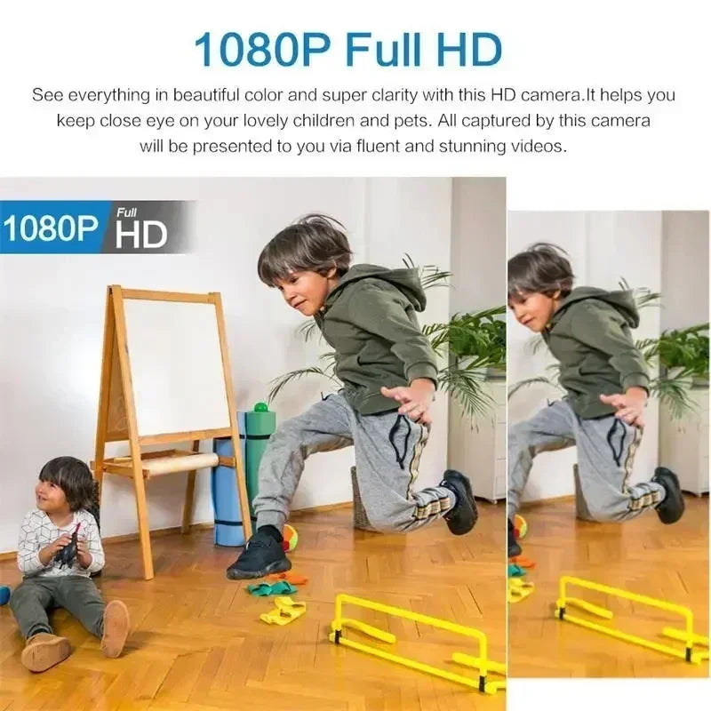 Mini Câmera WiFi 1080P – Vigilância com Visão Noturna e Detecção de Movimento