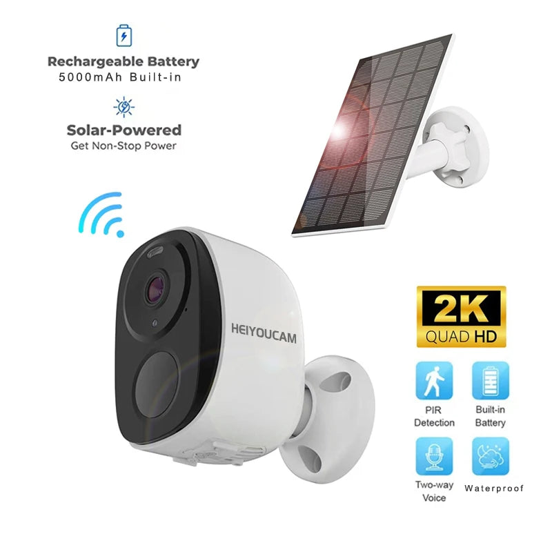 Câmera de Segurança HEIYOUCAM BW4 2K/3MP Solar WiFi com Holofote e Sirene - IP66