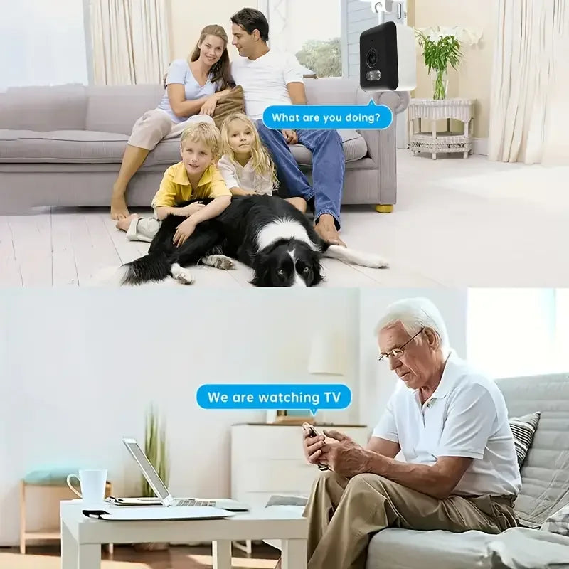 2mp hd wifi câmera de segurança mini câmera de vigilância em casa interior visão noturna duas maneiras áudio detecção humana 2.4g ip cam