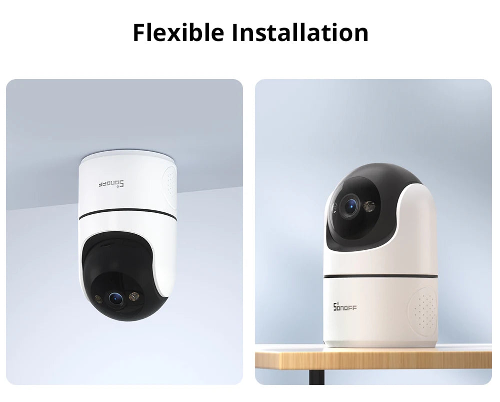 Câmera de Segurança Inteligente 360° com Visão Noturna HD e Interação em Tempo Real SONOFF CAM PT2