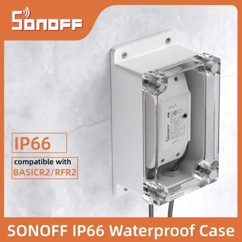 Sonoff 1/2 pçs ip66 caixa de junção à prova dip66 água casa inteligente abs + pc caso à prova dwaterproof água alta qualidade compatível com basicr2/basicr4/rfr2