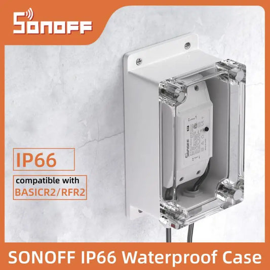 Sonoff 1/2 pçs ip66 caixa de junção à prova dip66 água casa inteligente abs + pc caso à prova dwaterproof água alta qualidade compatível com basicr2/basicr4/rfr2