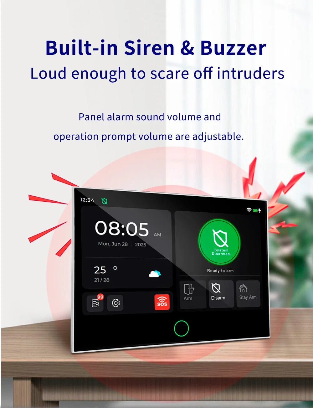 Central de Alarme KERUI G70 Tuya WiFi 4G Tela Touch 7" + Sensor PIR P10 FSK 100 Zonas Sistema Inteligente - KERUI