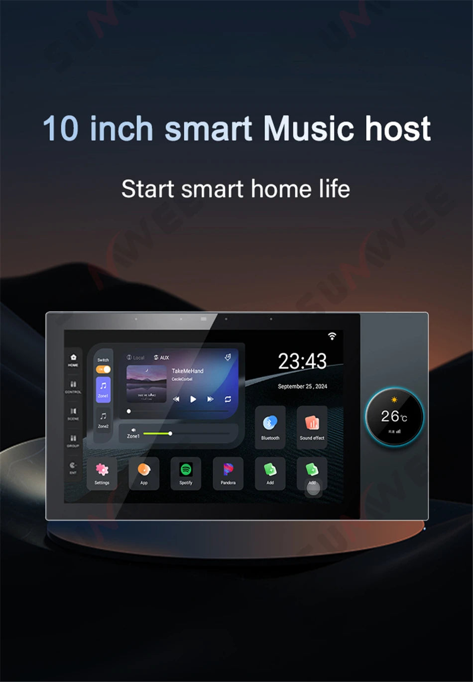 Tuya teatro inteligente música de fundo 4 + 32g android 11 sistema embutido zigbee gateway bluetooth wifi áudio na parede amplificador de potência