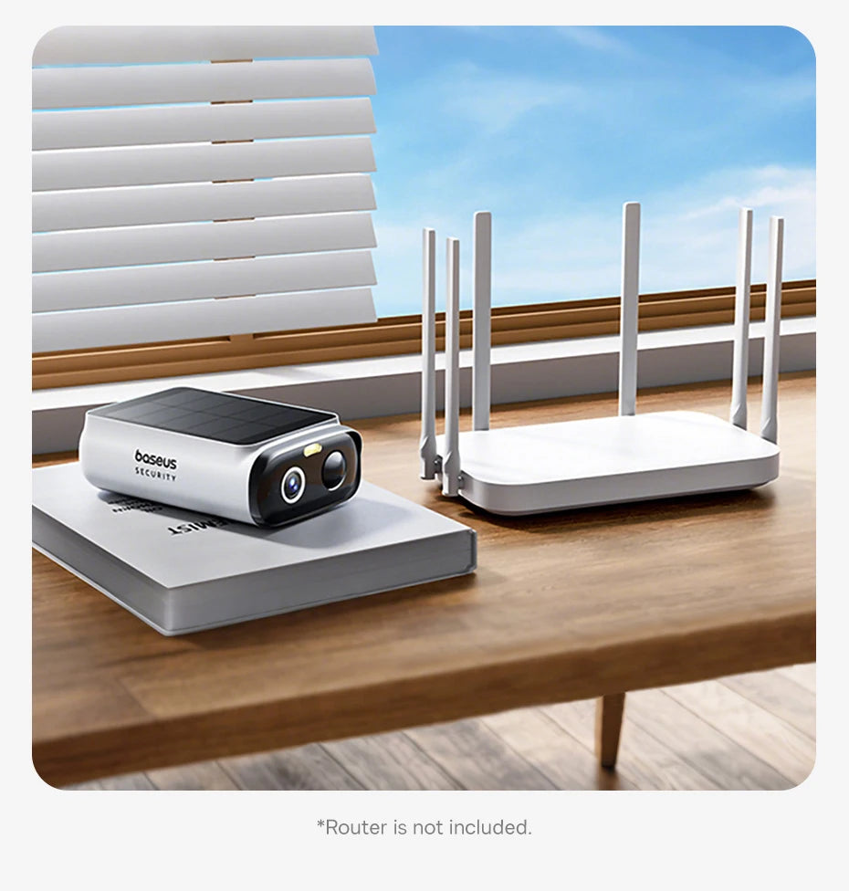 Câmera Baseus S1 Lite 2K 4MP Solar Dupla Lente 135° POE IP67 WiFi