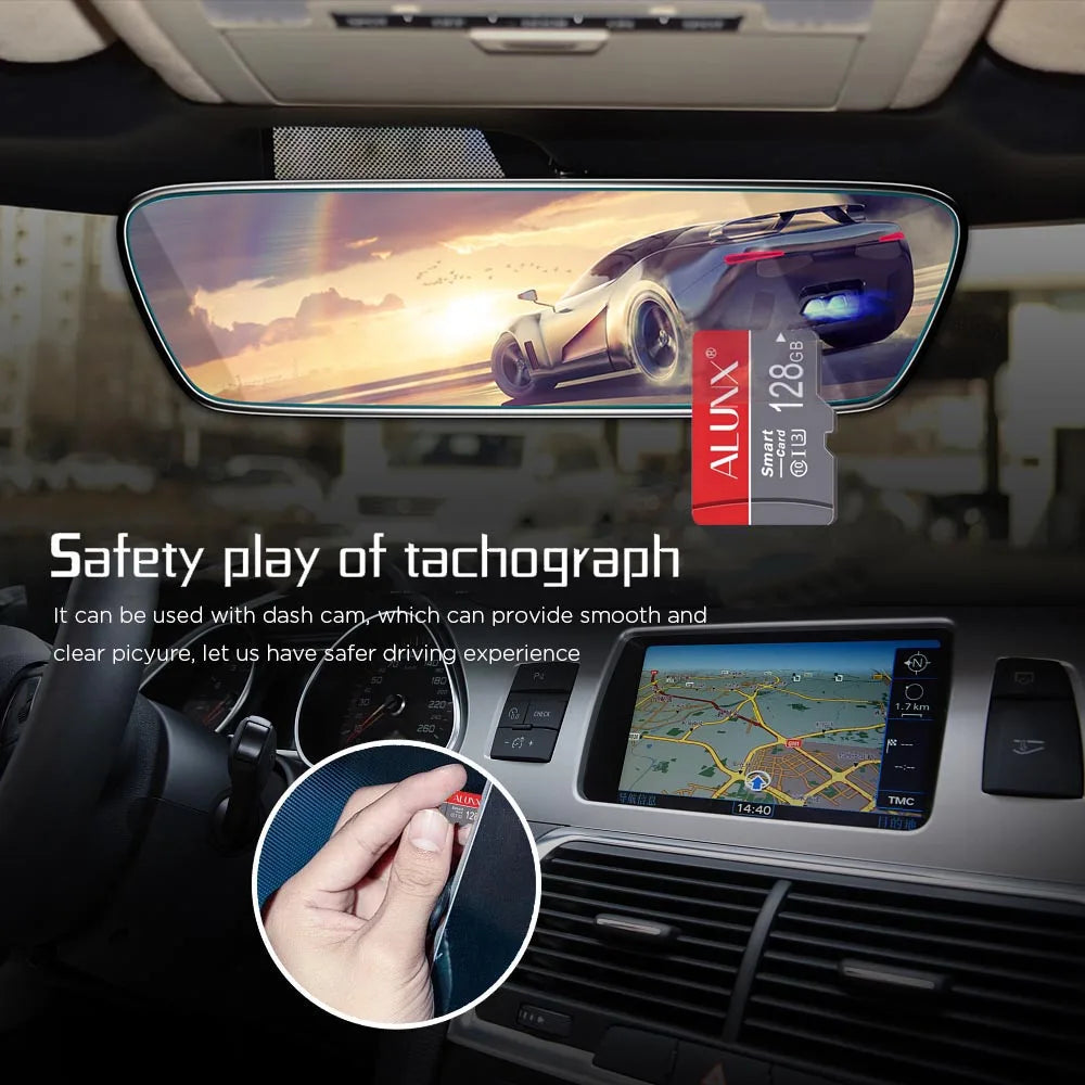 Cartão de Memória MicroSD ALUNX - Classe 10 UHS-I U3 V10 A1 - 8GB a 128GB - Alta Velocidade