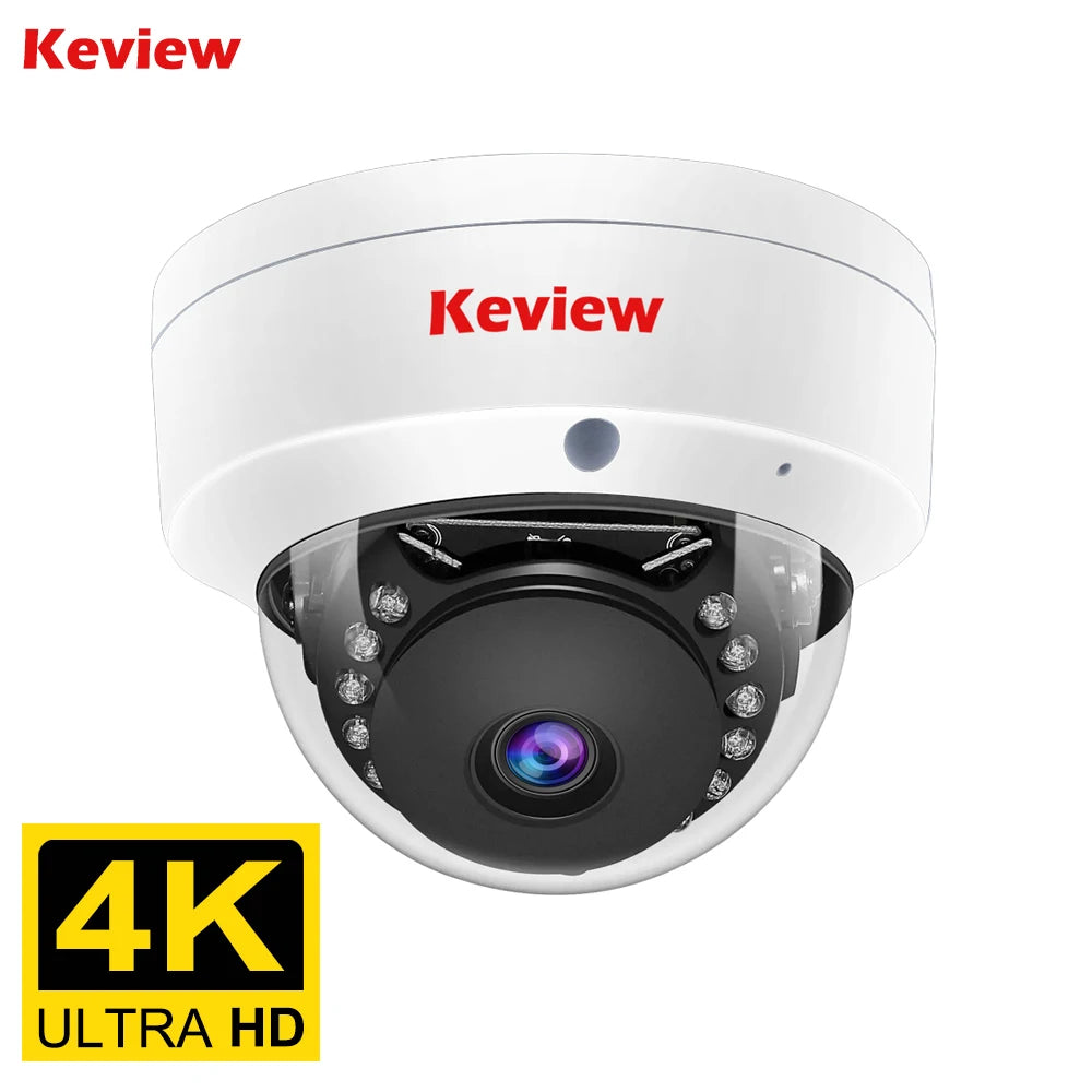 Keview Câmera Dome IP PoE 4MP/8MP – Sensor Sony, IA e IP66