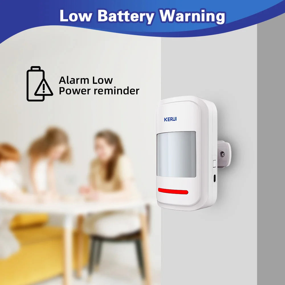 Sensor de Movimento PIR KERUI HW19 com Alarme Sonoro Timbre e Controle Remoto SOS para Idosos - KERUI