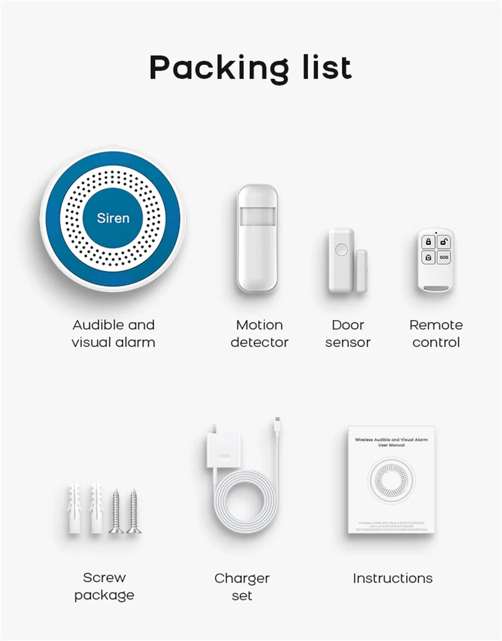 Tuya wifi sistema de alarme casa inteligente casa diy tuya sistema alarme porta sem fio sensor janela trabalho com alexa