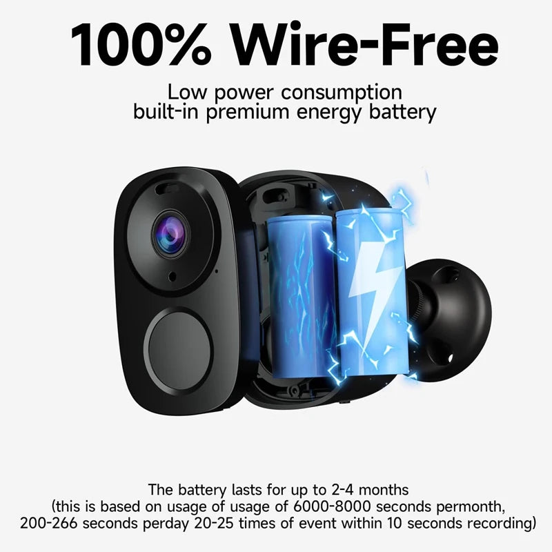 Câmera de Segurança HEIYOUCAM 2K WiFi com Bateria, Sirene e Holofote - IP66