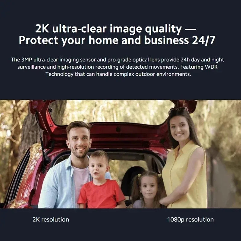 Câmera Xiaomi AW300 2K Outdoor - IP66 - Visão Noturna Colorida - WiFi 2.4GHz - Zoom 4x - Mi Home