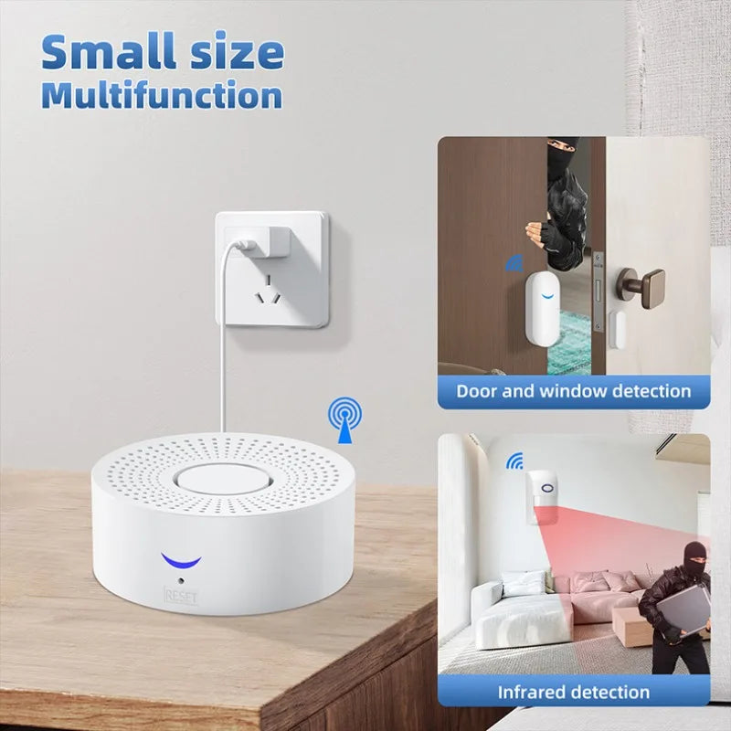 Tuya wifi sistema de alarme de casa inteligente 120db alarmes de segurança contra roubo sirene vida inteligente app controle sem fio kits de alarme anti-roubo