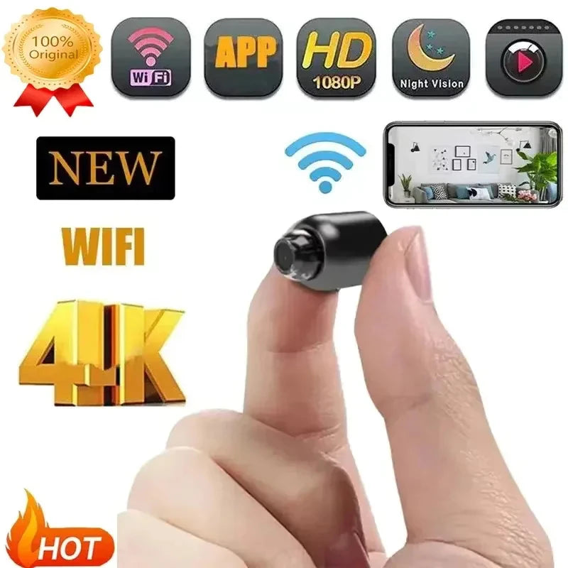 Mini Câmera Inteligente DIXSG 1080P – Vigilância com Visão Noturna e Detecção de Movimento