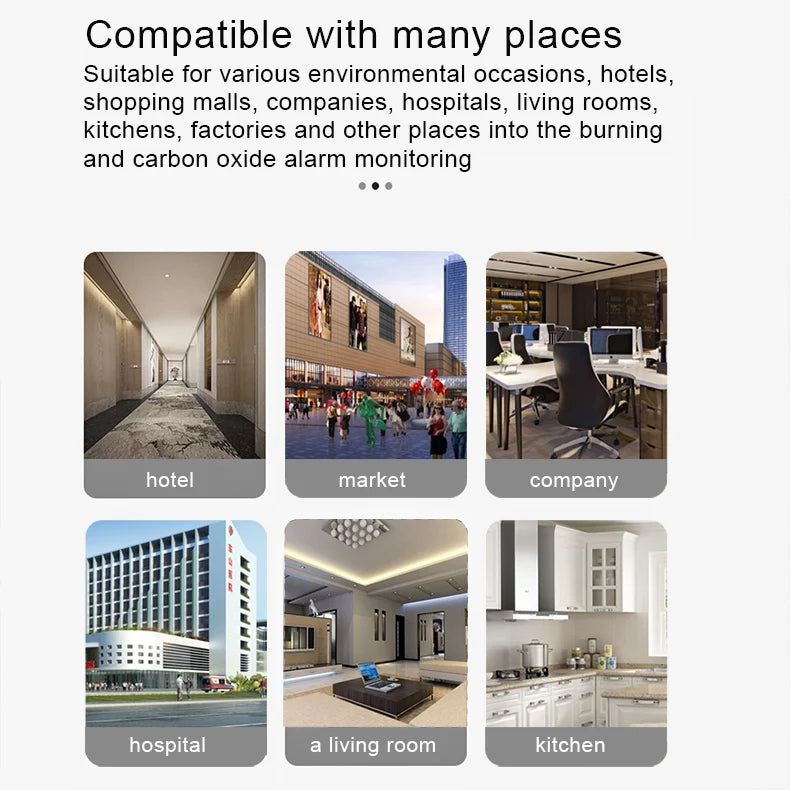 Detector de Gás Natural e Monóxido de Carbono WiFi Inteligente com Alarme Tuya Smart Life IHOMECAM