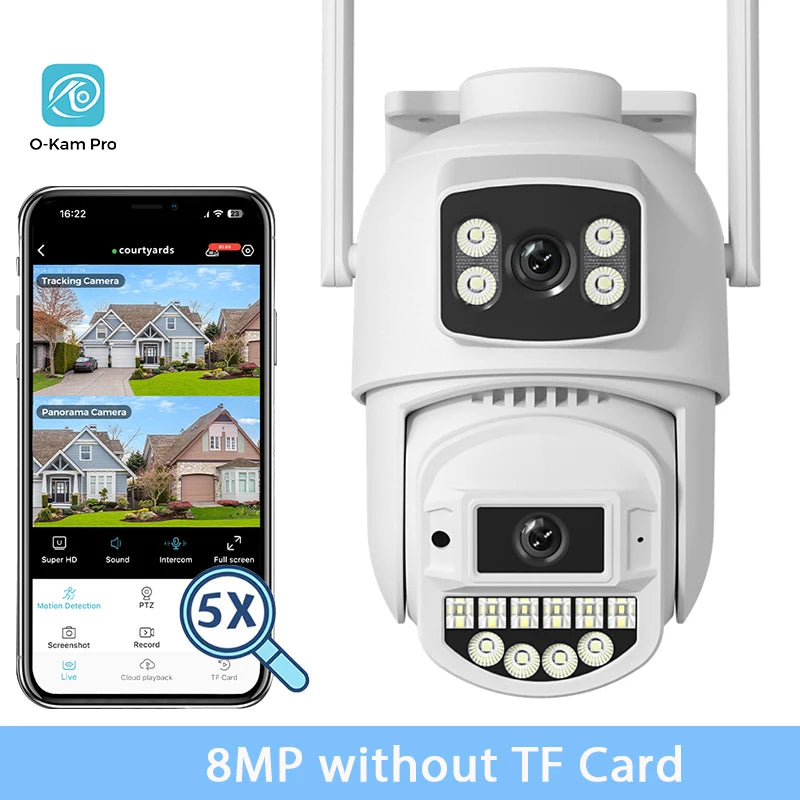 BESDER 15MP Wifi Câmera IP PTZ 10MP Três Tela 180 °   Proteção de segurança CCTV de 8MP com rastreamento automático externo grande angular O-Kam Pro