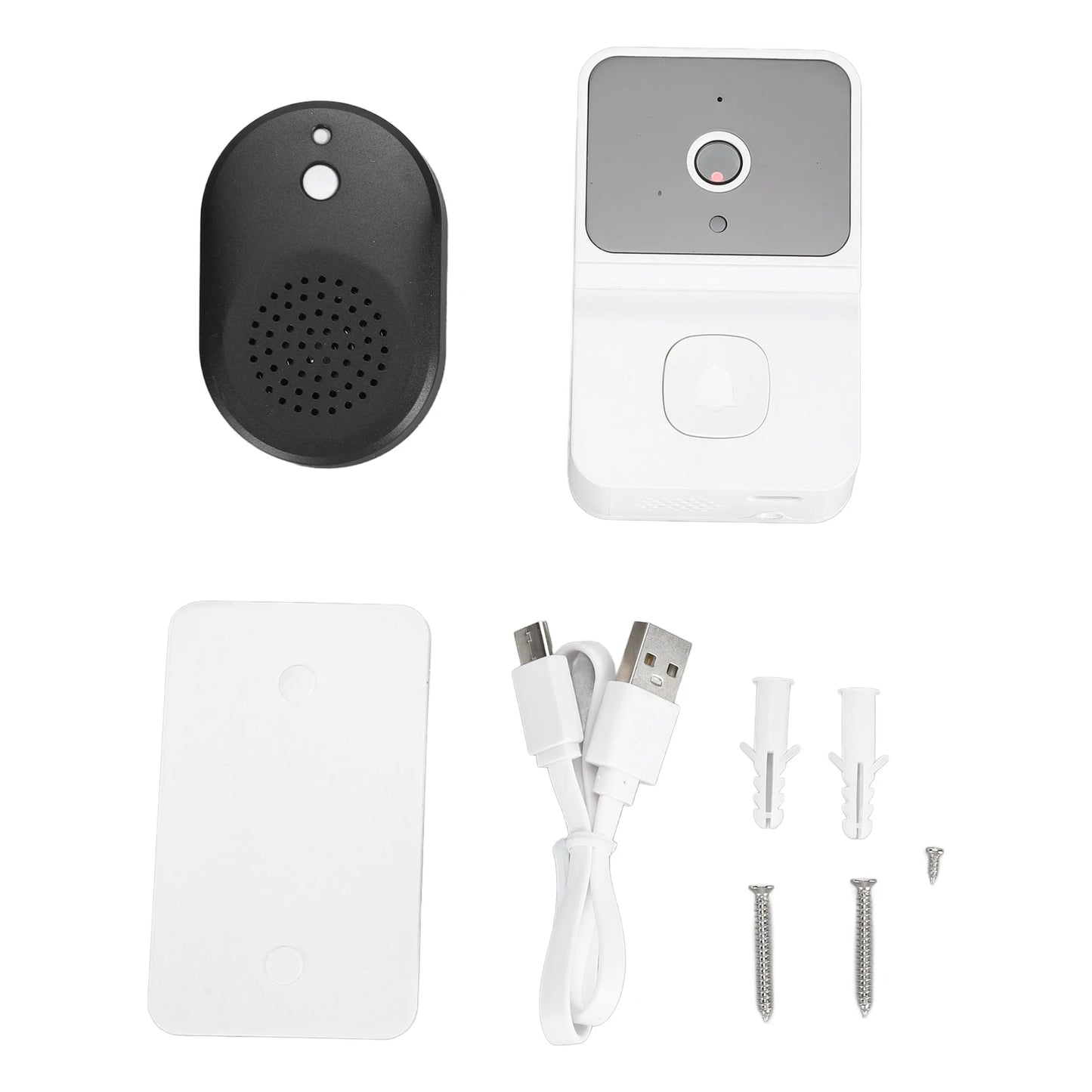 Campainha de vídeo inteligente wi-fi, câmera de vídeo, visão noturna, detecção de movimento ai, ip66, à prova d'água, compartilhamento multiusuário para ambientes internos