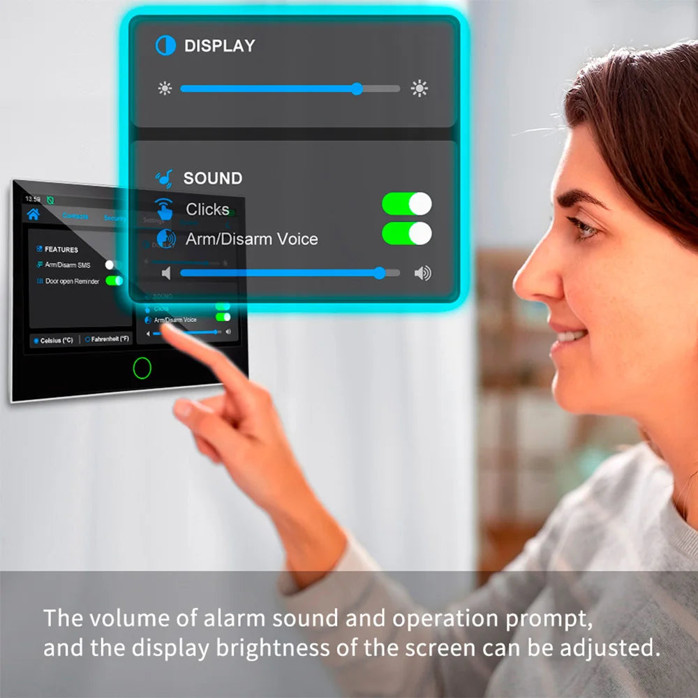 Central de Alarme KERUI G70 Tuya WiFi 4G Tela Touch 7" Kit Completo 100 Zonas FSK Sistema Inteligente - KERUI