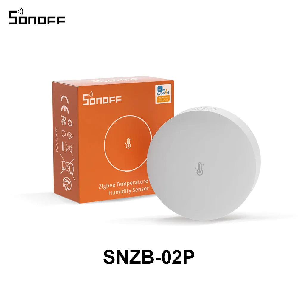 Sensor Inteligente SONOFF SNZB-02P - Temperatura e Umidade Zigbee 3.0 com Alertas + Automação eWeLink | Bateria 2 Anos