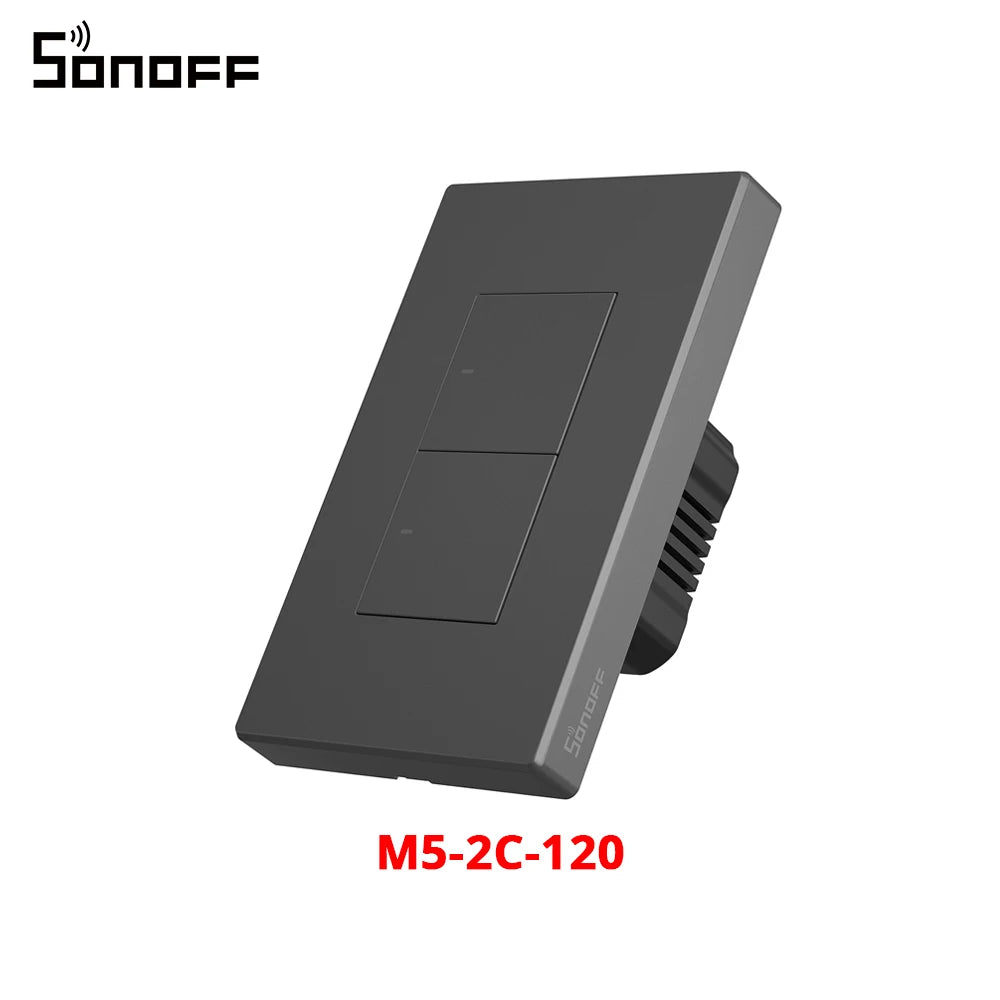 SONOFF-M5 Interruptor de Parede Inteligente com Controle Remoto, Tipo 120, Botão, 1 Gang, 2 Gang, 3 Gang, Painel de Parede, APP, Suporte Controle Remoto, R5