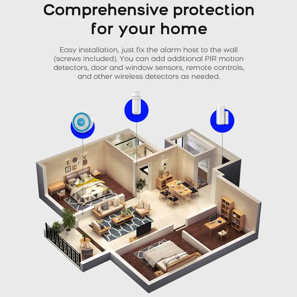 Tuya wifi sistema de alarme casa inteligente casa diy tuya sistema alarme porta sem fio sensor janela trabalho com alexa