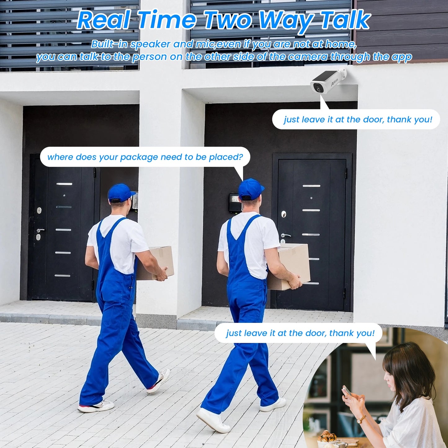 Câmera Solar ANRAN 2K WiFi Externa com Bateria Integrada e Detecção Humana