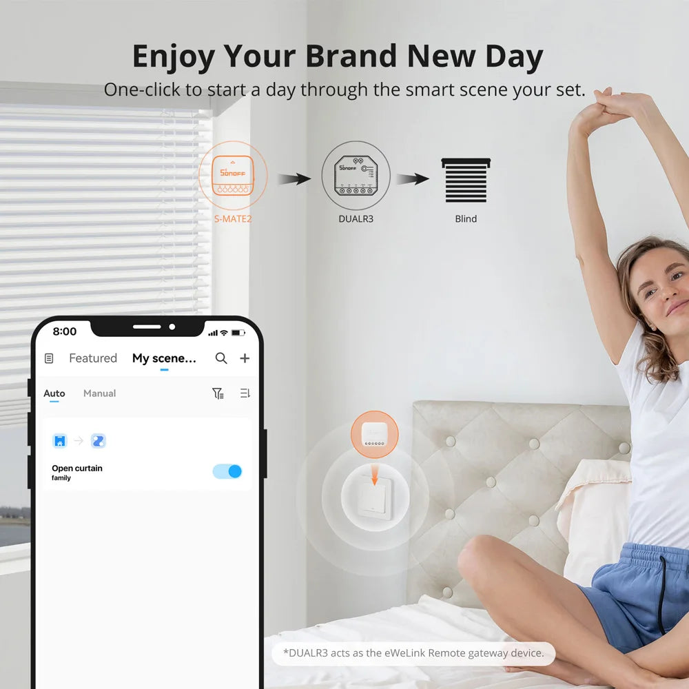 SONOFF S-MATE2 – Interruptor Mecânico Sem Fio Bidirecional com Controle via MINIR4 e eWeLink