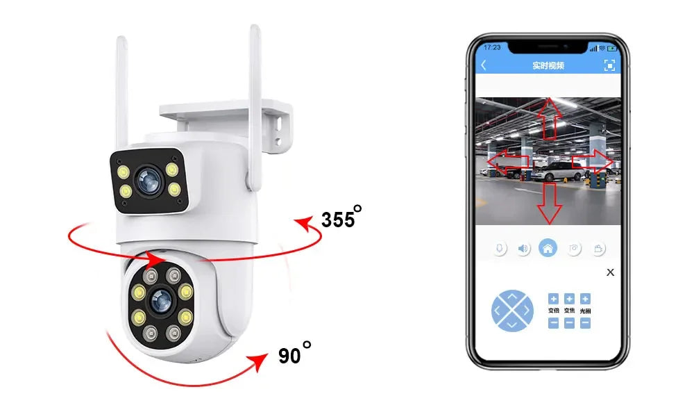 Câmera PTZ MvpSecam 8MP Lente Dupla – WiFi Pan 360°, Visão Noturna Colorida 40m e Detecção Humana por IA