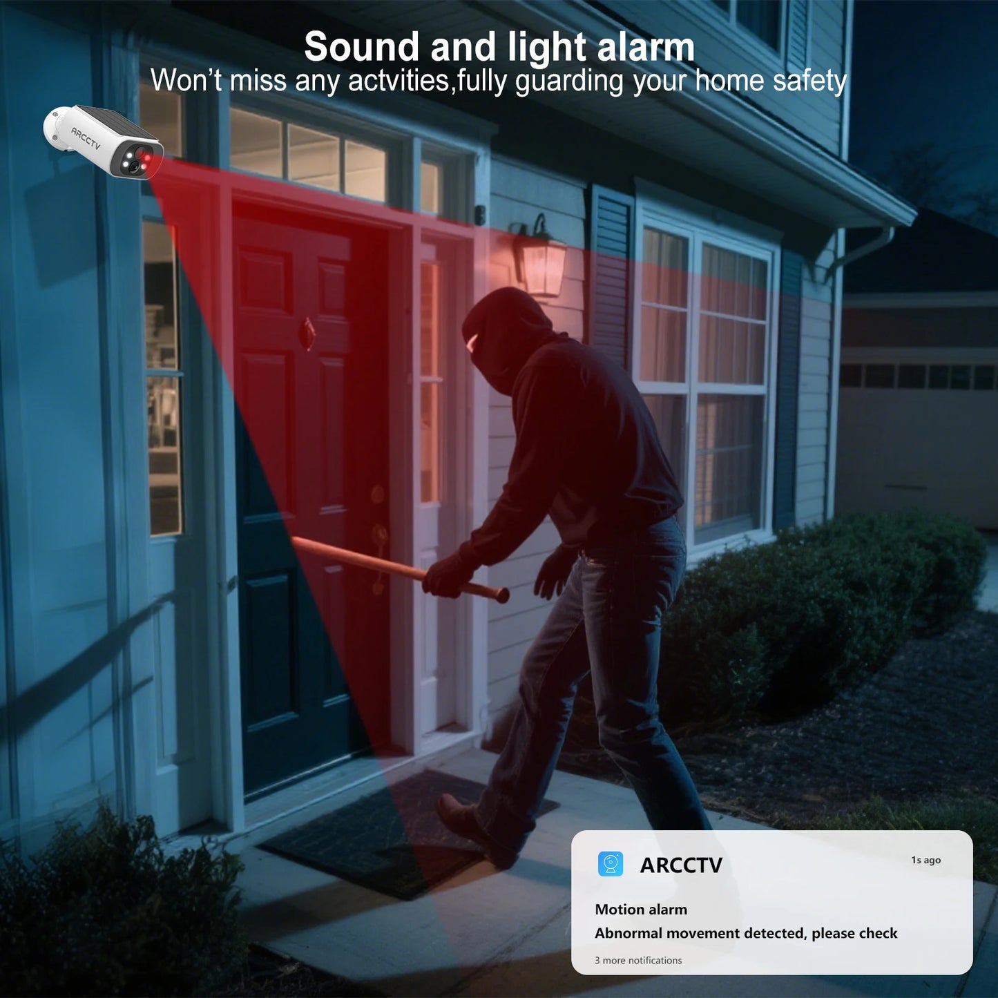 Câmera Solar ARCCTV 2K/4MP WiFi Externa com Bateria Integrada e Detecção Humana