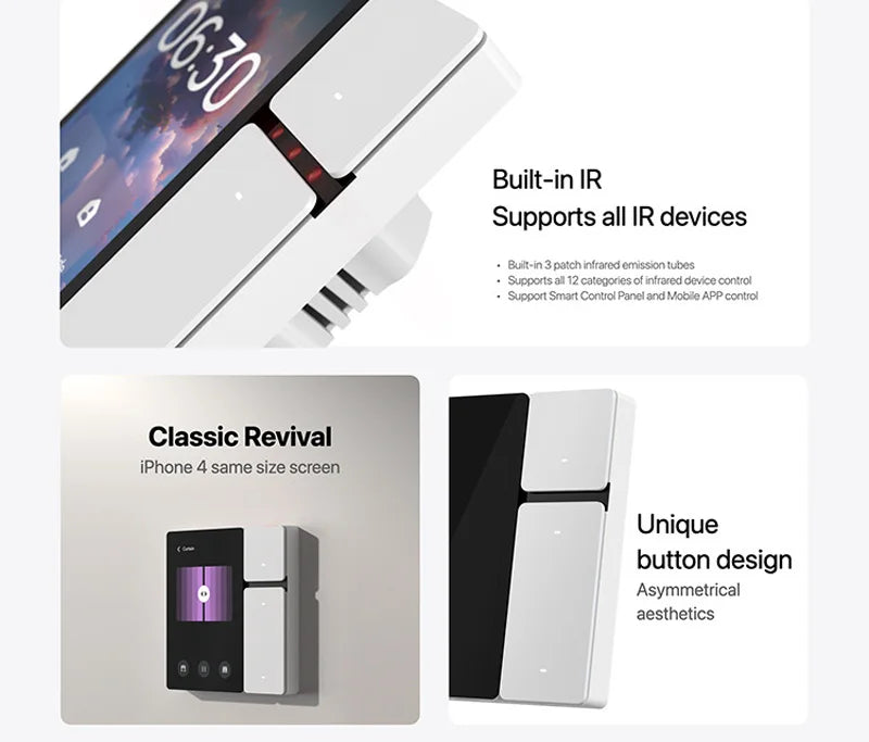 Tuya wifi painel de controle de casa inteligente de 3.5 polegadas tuya zigbee interruptores de toque de parede automação tela lcd 3 relés 3 botões físicos bl