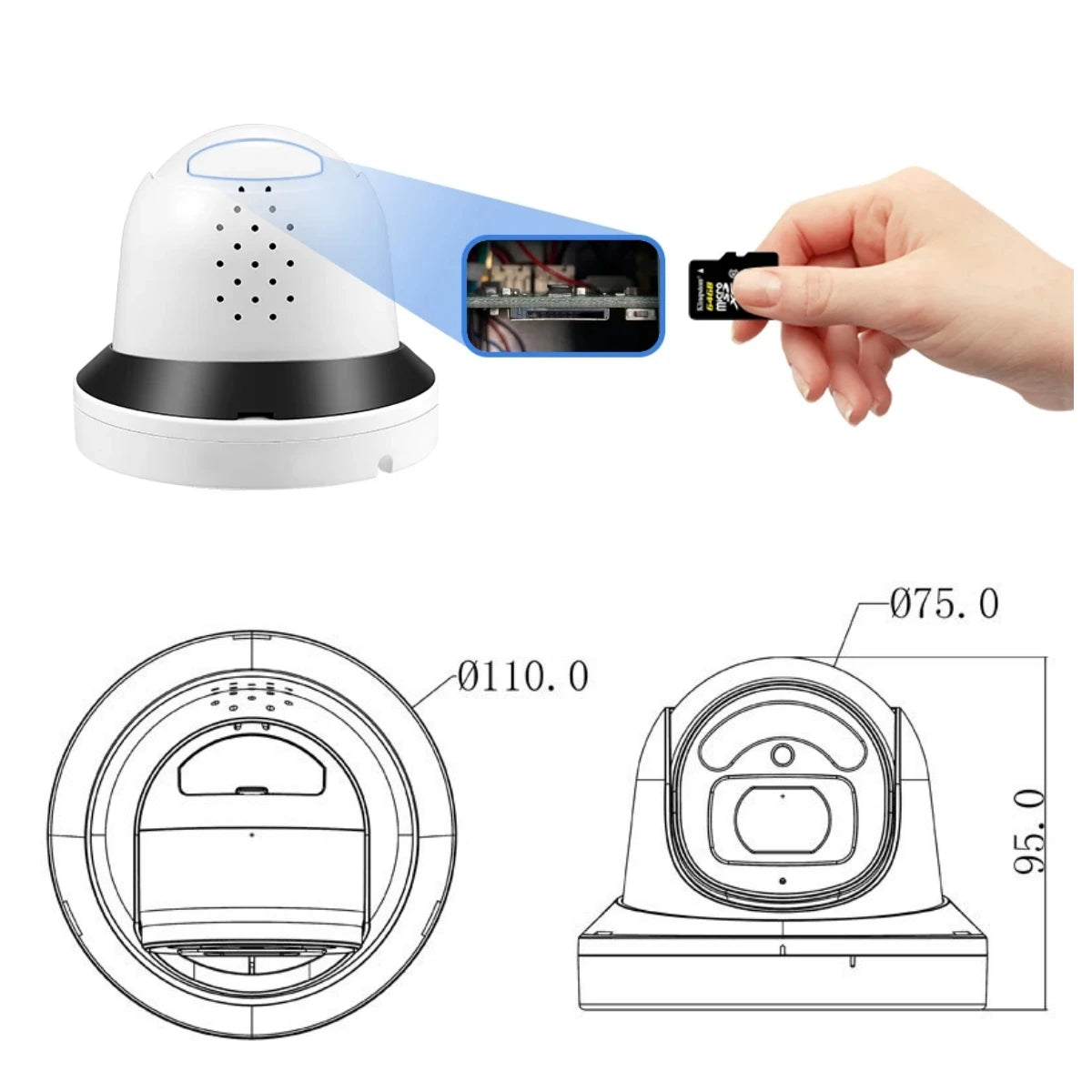 Câmera Dome WiFi 4MP/5MP/8MP | Visão Noturna Colorida, Detecção Humana e Áudio Bidirecional – XM ICSee