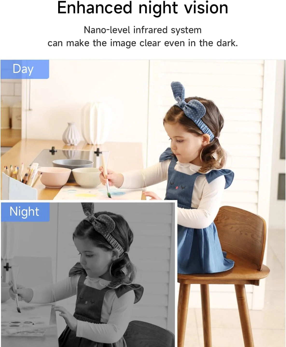 Câmera XIAOVV XVV-3630S-Q2 2K 3MP WiFi 360° Pan Tilt Rastreamento Visão Noturna Bebês Pets