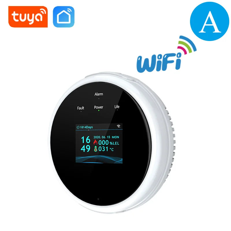 Tuya-Home Detector De Gás GLP, Alarme De Vazamento De Gás Natural, Display LED, Sensor De Vazamento, Controle APP Vida Inteligente, WiFi