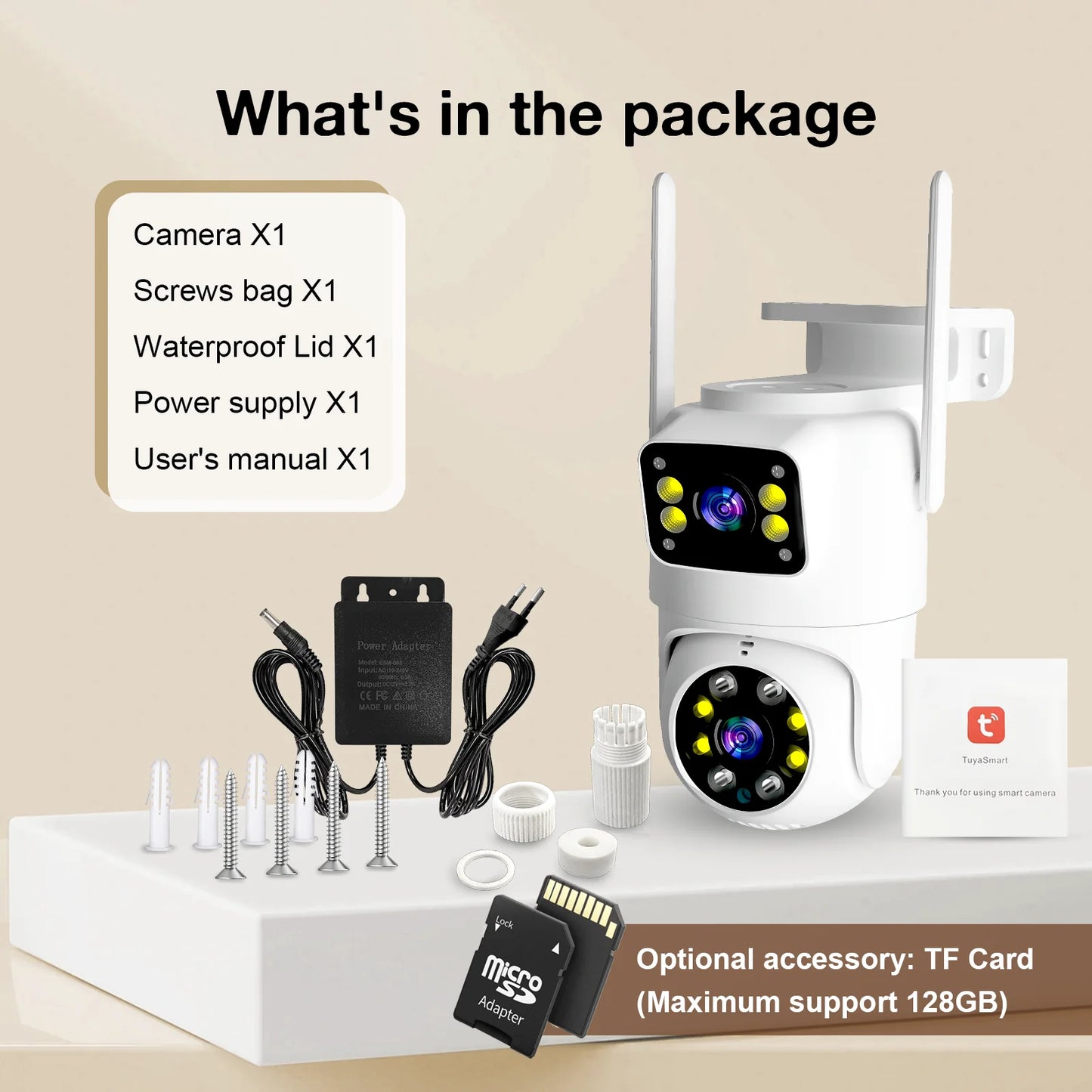 Câmera WiFi PTZ 10MP 4K Lente Dupla Tela Dupla Rastreamento Automático Detecção Humana IP66 Sherway