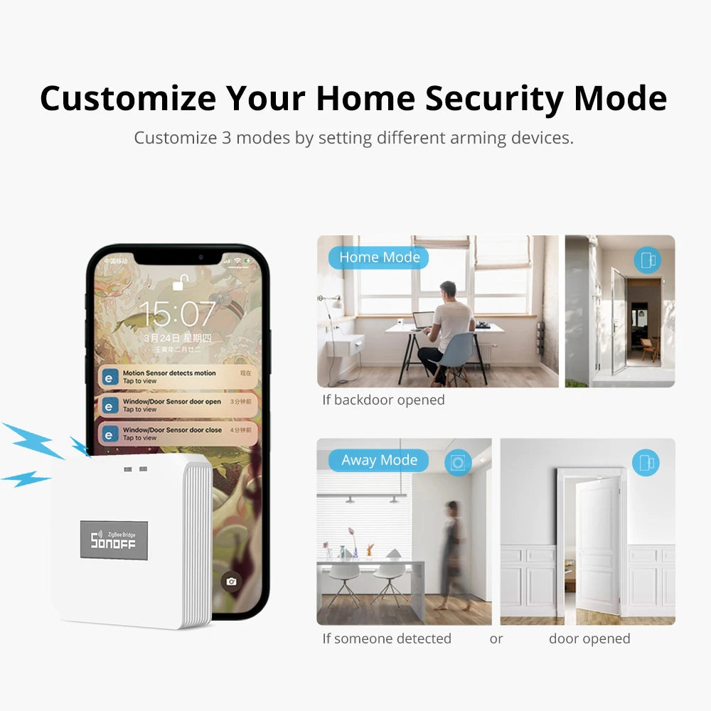 Botão Sem Fio SONOFF SNZB-01P Zigbee - Sensor de Presença - Controle Inteligente - eWeLink