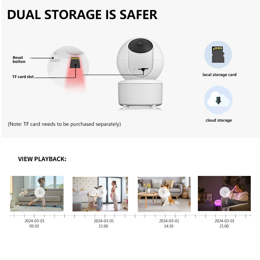 Barry iot 3mp wifi câmera de monitoramento monitor do bebê ptz câmera de segurança interna cctv voz intercom visão noturna capacidade icsee