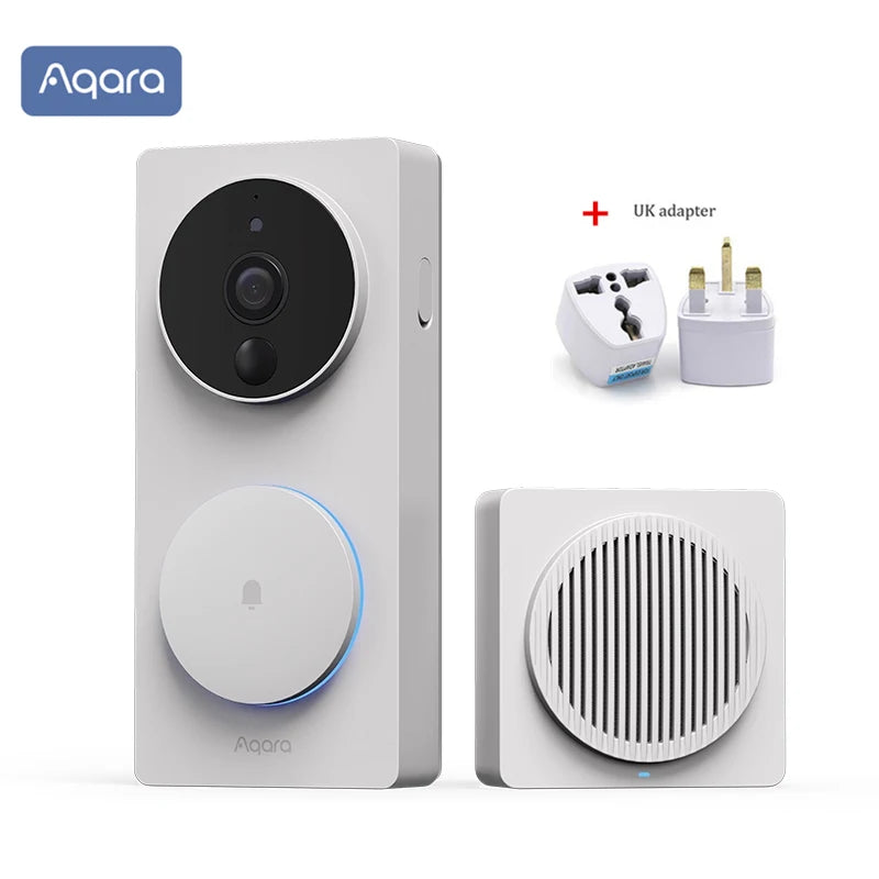 Aqara wi fi inteligente vídeo campainha g4 sem fio 1080p hd câmera ir alarme de segurança casa inteligente campainha da porta wi fi intercom para casa