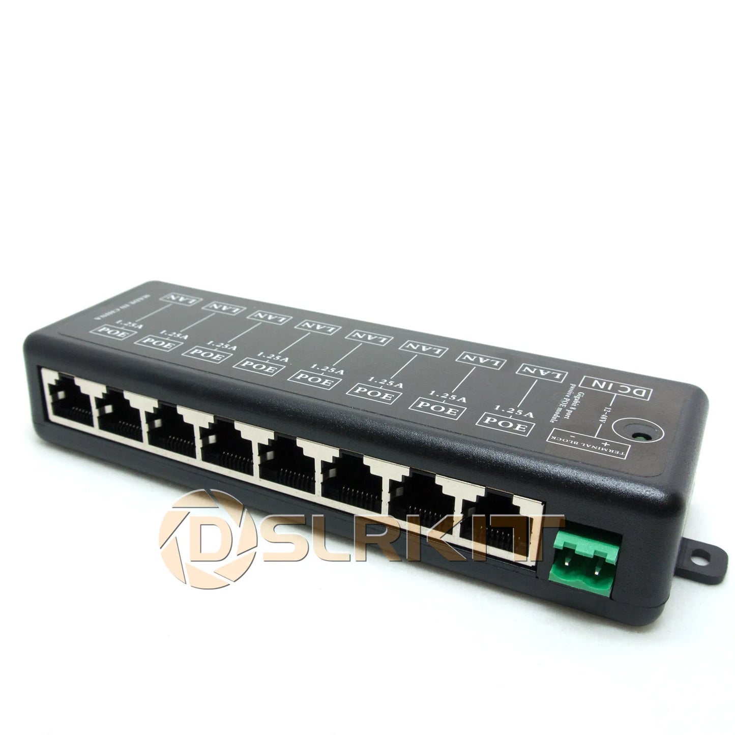 Injetor PoE Passivo Gigabit Dslrkit 8 Portas - Midspan Ethernet Adapter Sem Fonte Externa Compacto