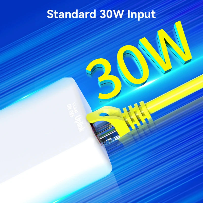 Extensor PoE Gigabit HORACO 4 Portas 30W - Repetidor IEEE 802.3af/at 10/100/1000Mbps Plug & Play Switch NVR Câmera IP